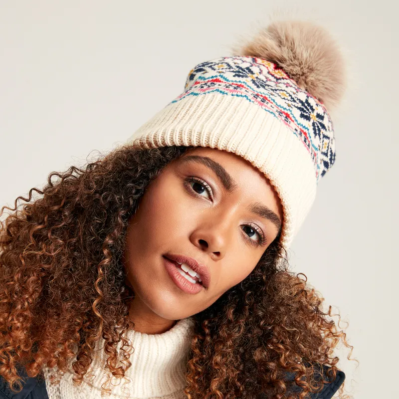 Joules Bluebird Fairisle Hat - Ivory Fair Isle-1